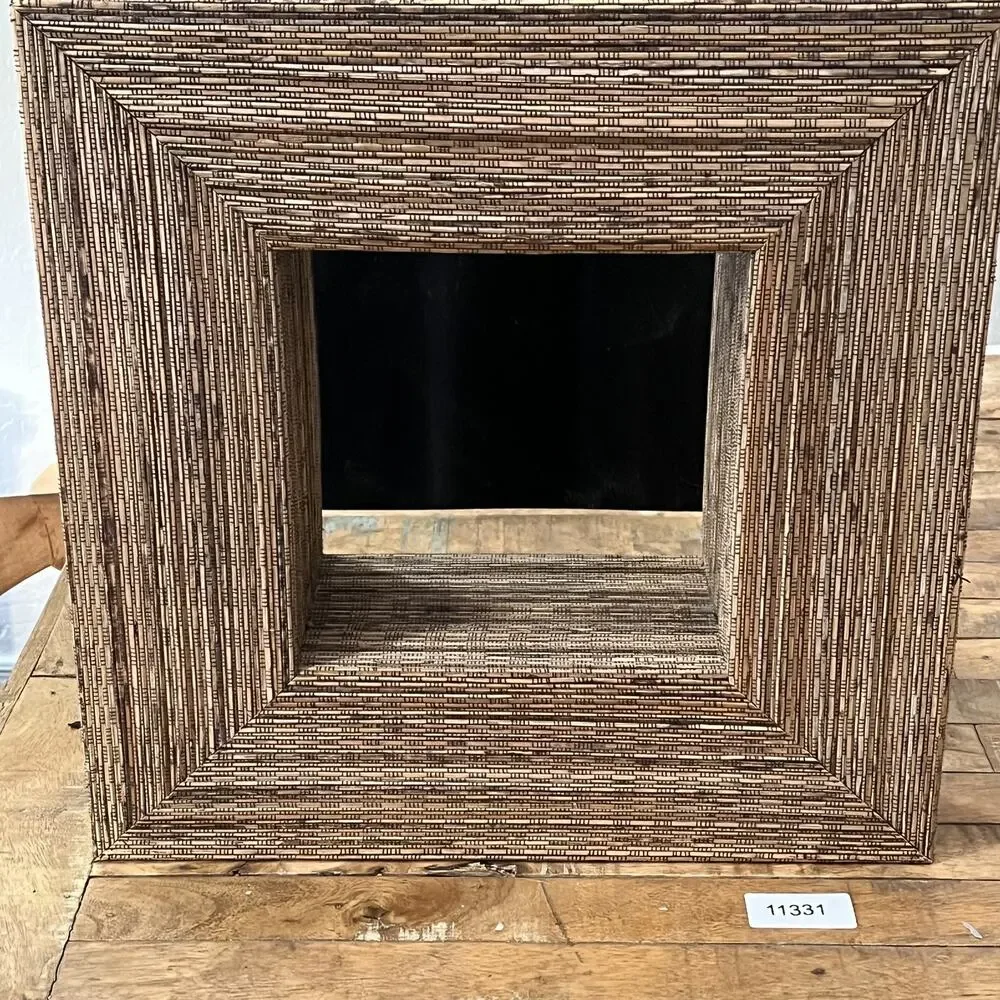 Crate and Barrel Woven Rattan Decorative Wall Mirror 16.5